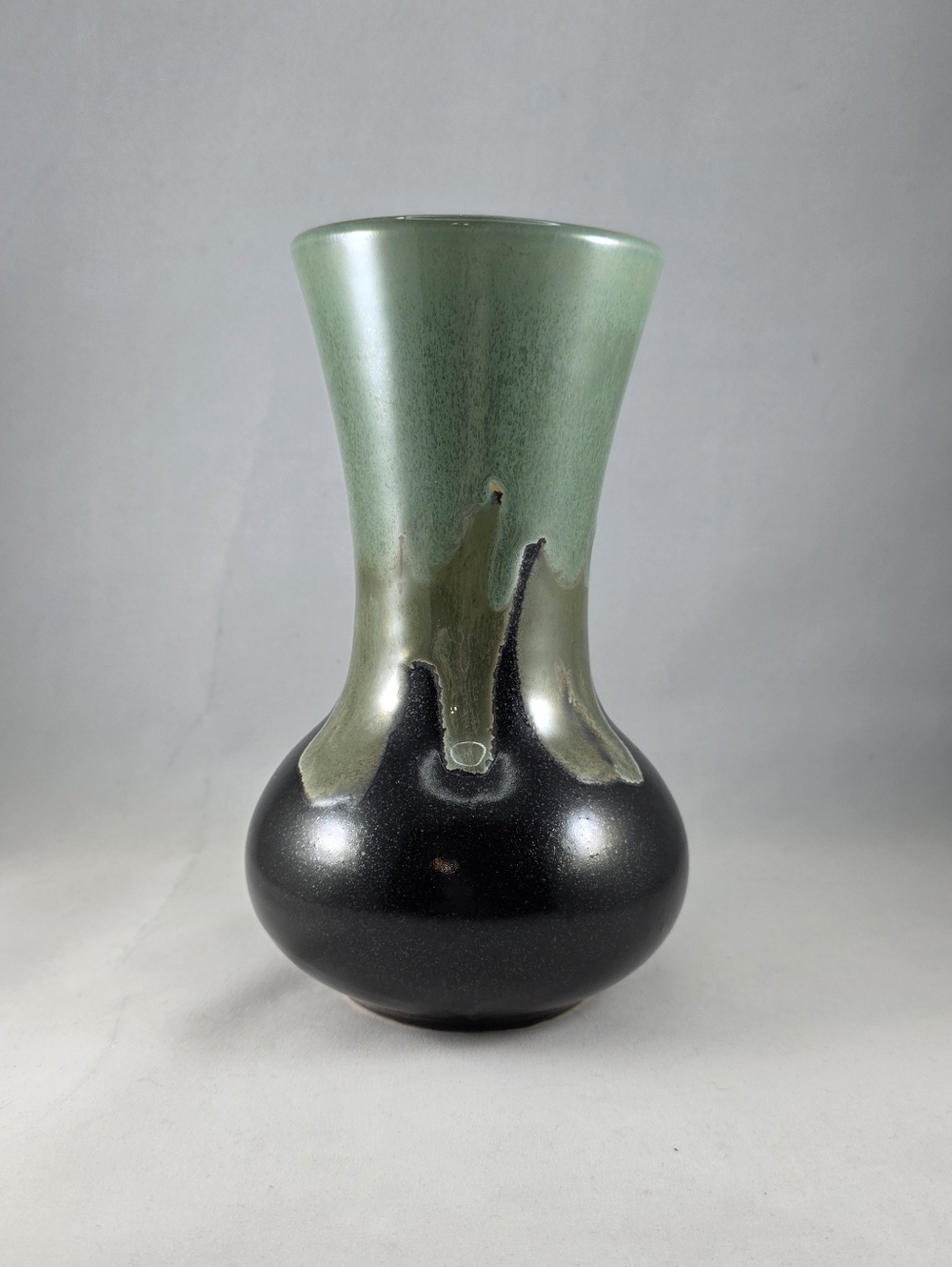 Green and Black Ceramic Vase